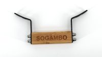 Deckelgriff aus Bambus, Stahl pulverbeschichtet mit SOGAMBO Schriftzug L225mm